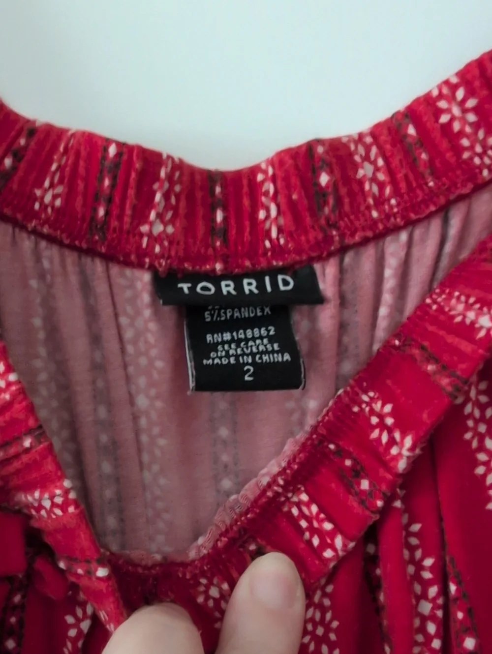 torrid Red Off-Shoulder Flutter Sleeve Tunic